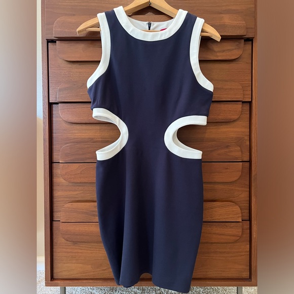 Staud Mini Dolce Dress in Navy - Picture 2 of 9